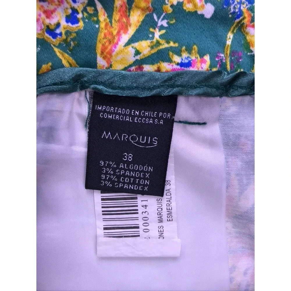 Marquis‎ Floral Shorts Womens 4 Green Excellent Tropical Botanical Stretch